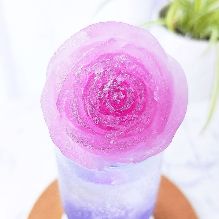【おうちカフェ】薔薇氷♪透明感バージョン♪